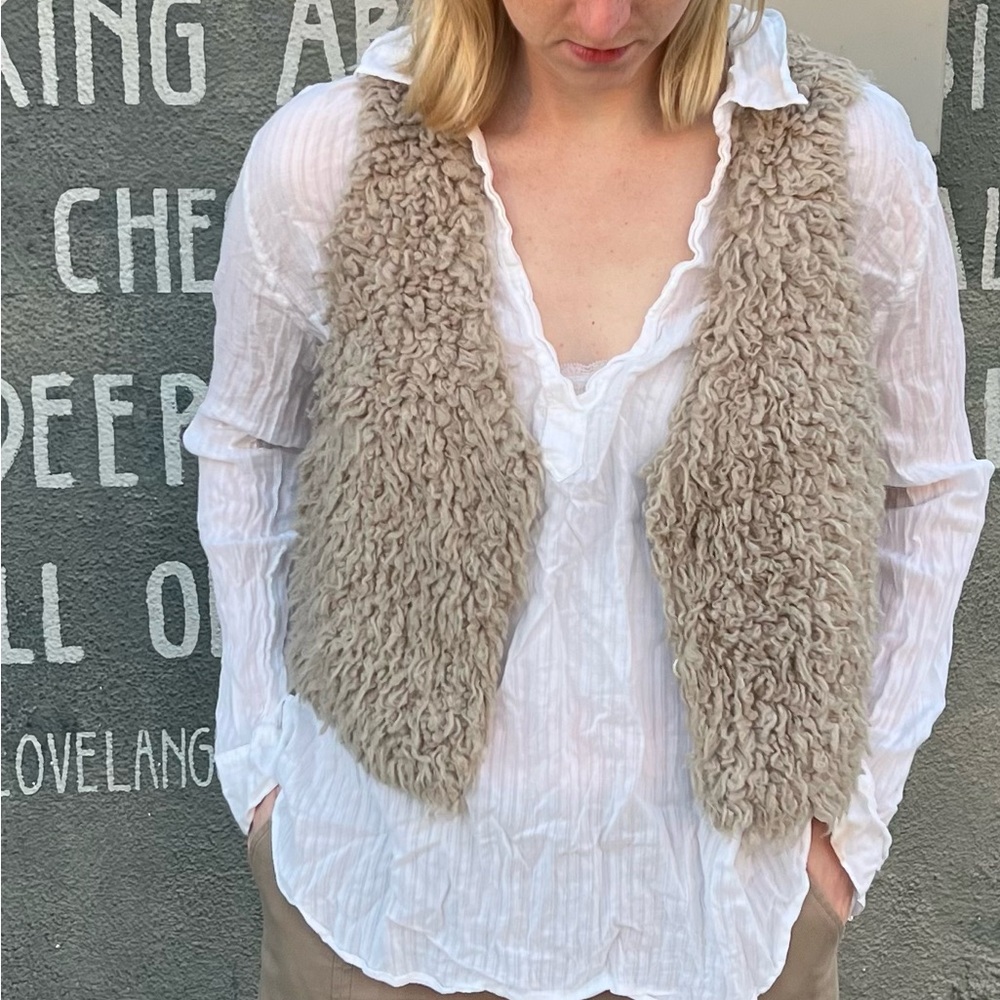 Flying Tomato Faux Sheepskin Vest
